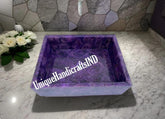 Natural Amethyst Stone Sink, Countertop Wash Basin, Wash basin bathroom decor, Crystal Agate Stone Sink, New Home Bathroom Decor Sink Unique Handicrafts IND